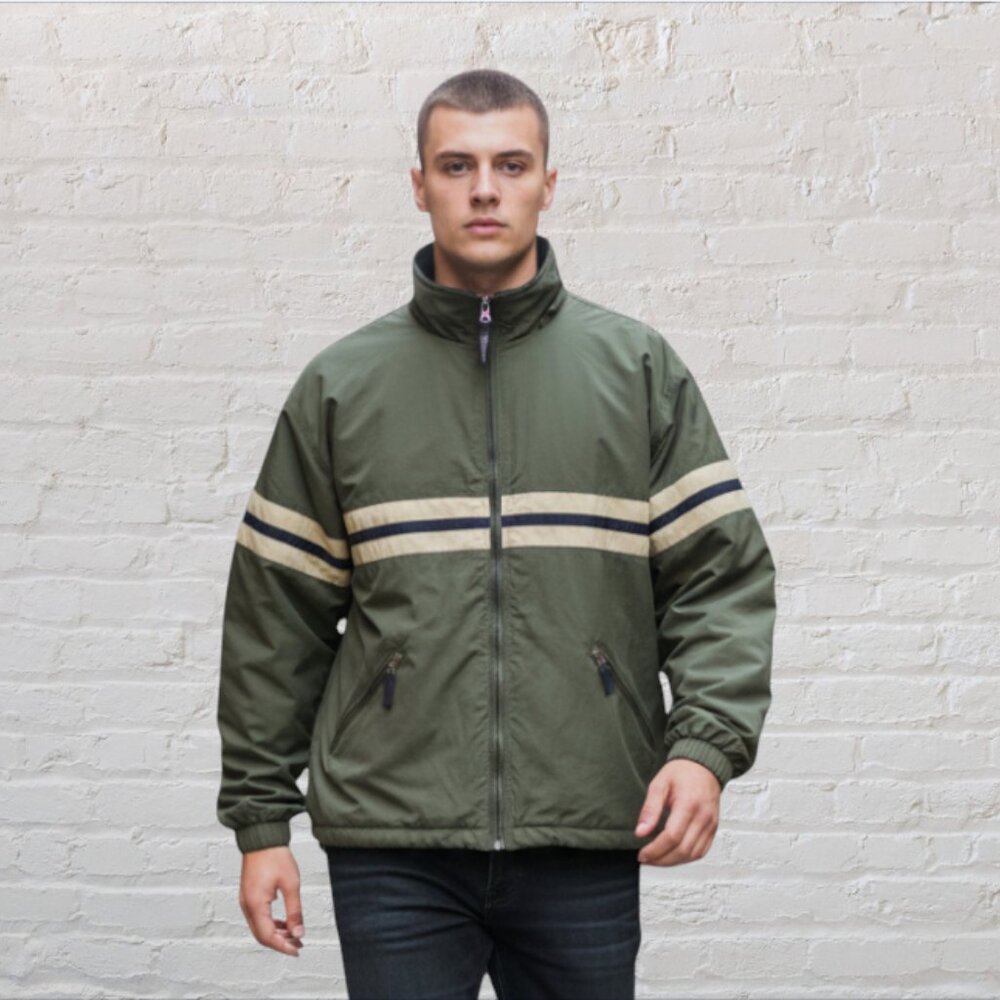 SONOMA SPORT -- Men's Winter Jacket, Olive Green with Front Zip, Zip Pockets